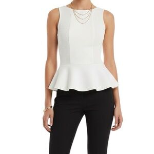 Guess White peplum Top